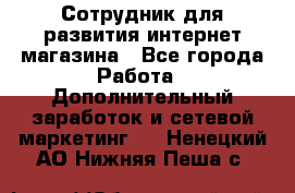 Сотрудник для развития интернет-магазина - Все города Работа » Дополнительный заработок и сетевой маркетинг   . Ненецкий АО,Нижняя Пеша с.
